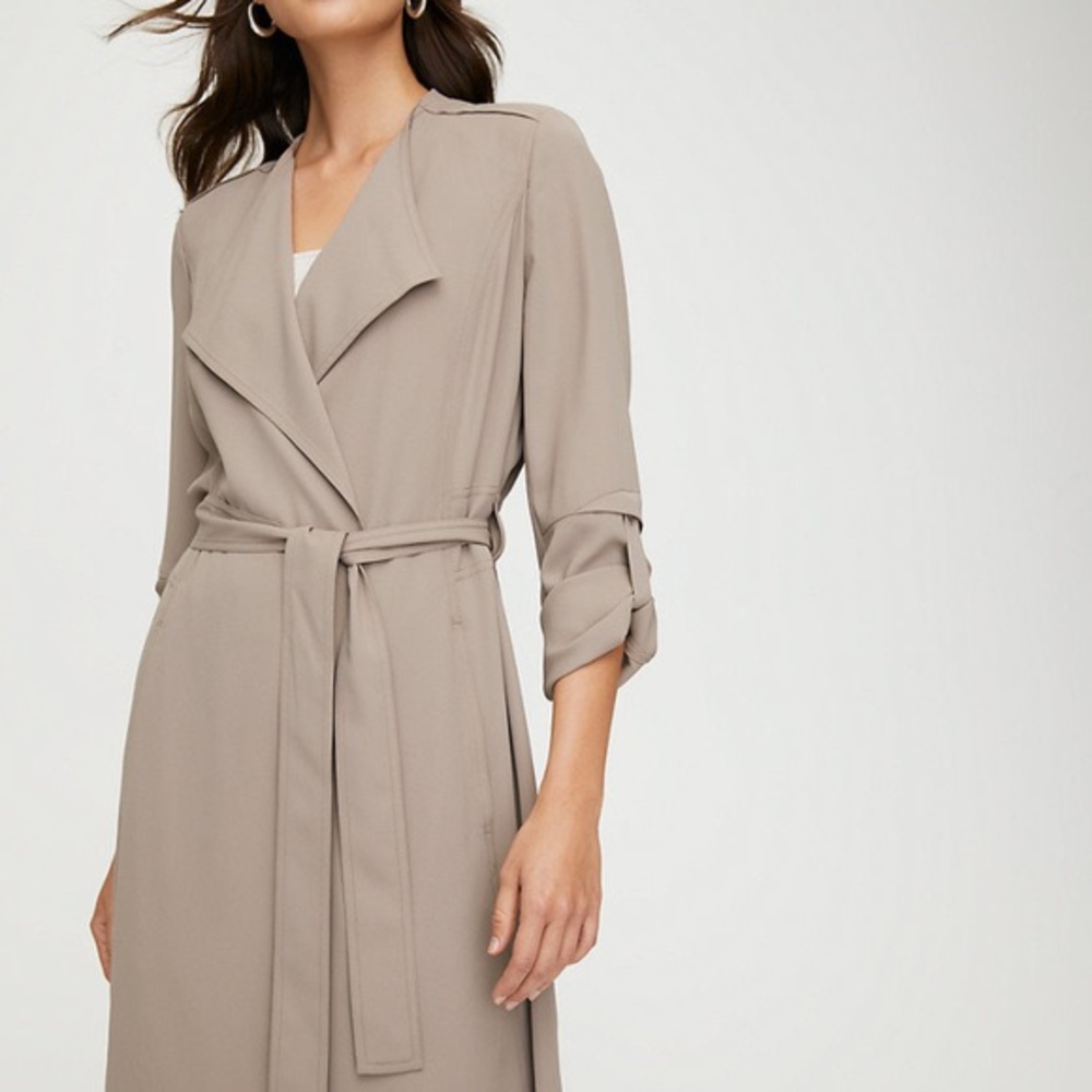Aritzia - Babaton - Flowy Trench Coat - Taupe - Size Extra Small (XS) - Picture 2 of 15